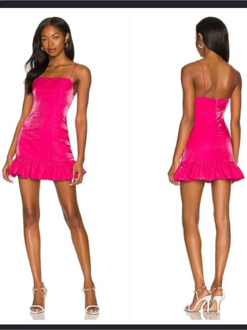 More‎ to come size m Ella Ruffle Mini Dress in Hot Pink revolve